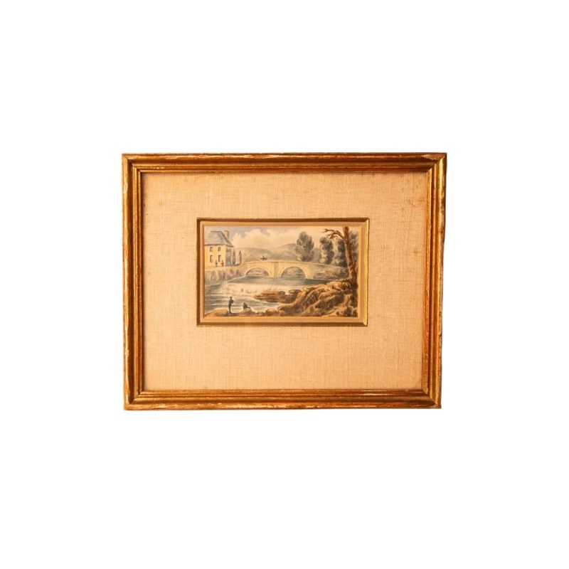 19th Century English Watercolor | Tavistock Bridge | Signed Schurskewitz