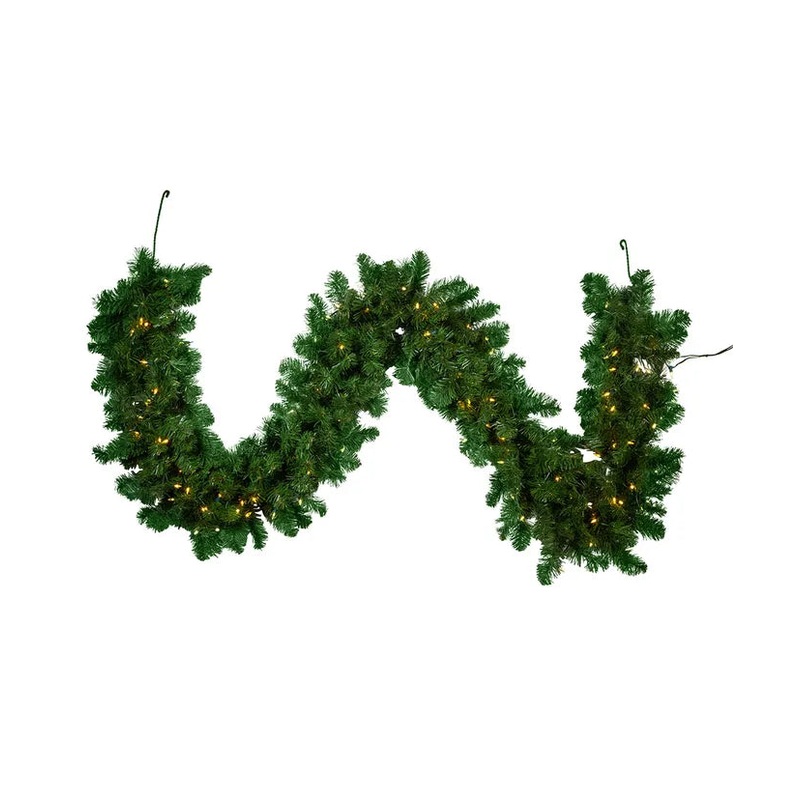 9′ Pre-Lit Warm White LED Vanderbilt Garland
