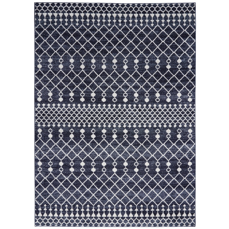 Nourison Palermo 5’3″ x 7’3″ Navy/Grey Bohemian Indoor Rug