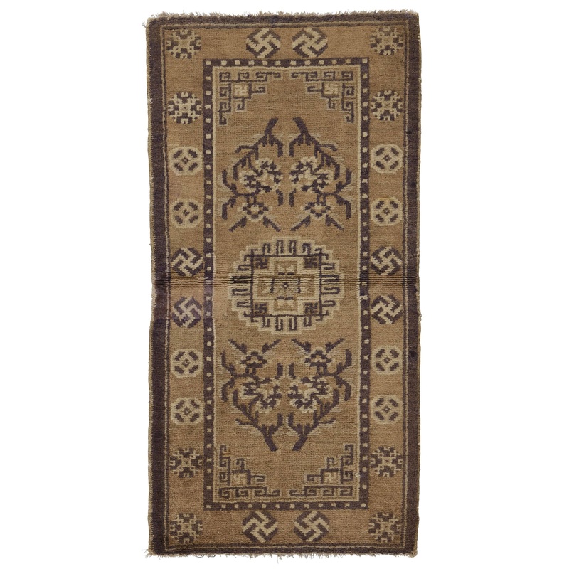 ANTIQUE CHINESE PAO TAO BROWN 2′ x 4′