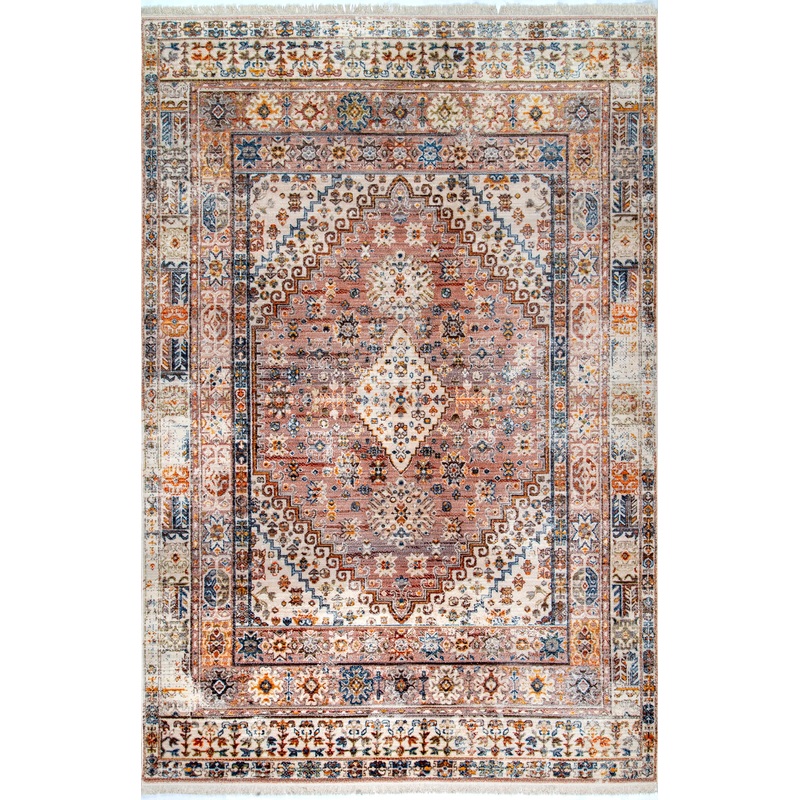Archer Distressed Medallion Rug | Khaki