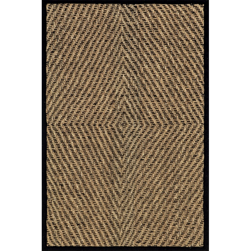 Zondra Diamond Seagrass Rug | Black