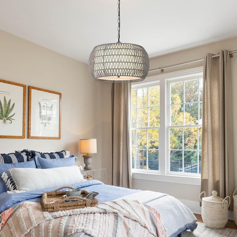 5-Lights Rattan Chandelier