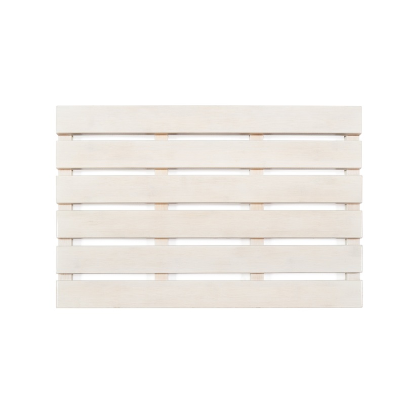 Bamboo Bath & Sauna White Wash Mat