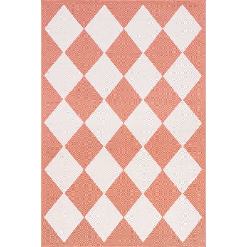 Adelaide Harlequin Indoor/Outdoor Rug | Coral