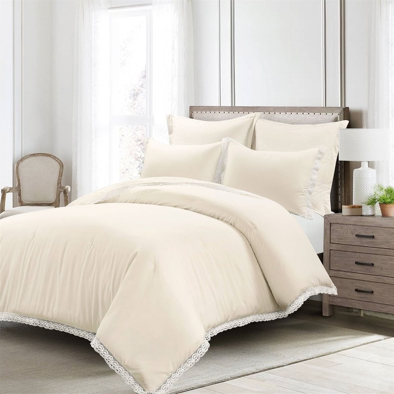 5-Piece Lightweight Comforter Set with Lace