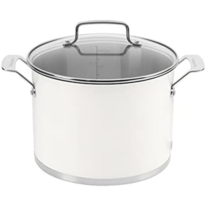 Cuisinart Matte White Stainless Collection 6 Quart Stockpot with Cover