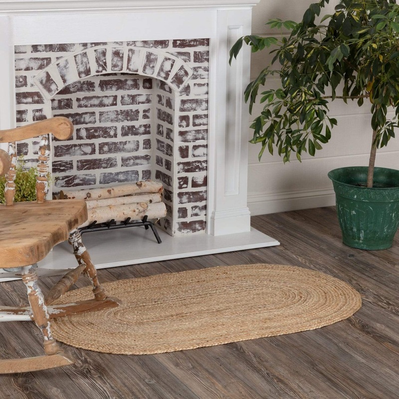 Natural Jute Rug Oval w/ Pad 27×48