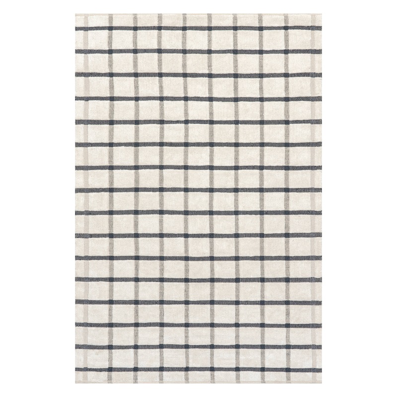 Rowena Checked Wool Rug | Ivory
