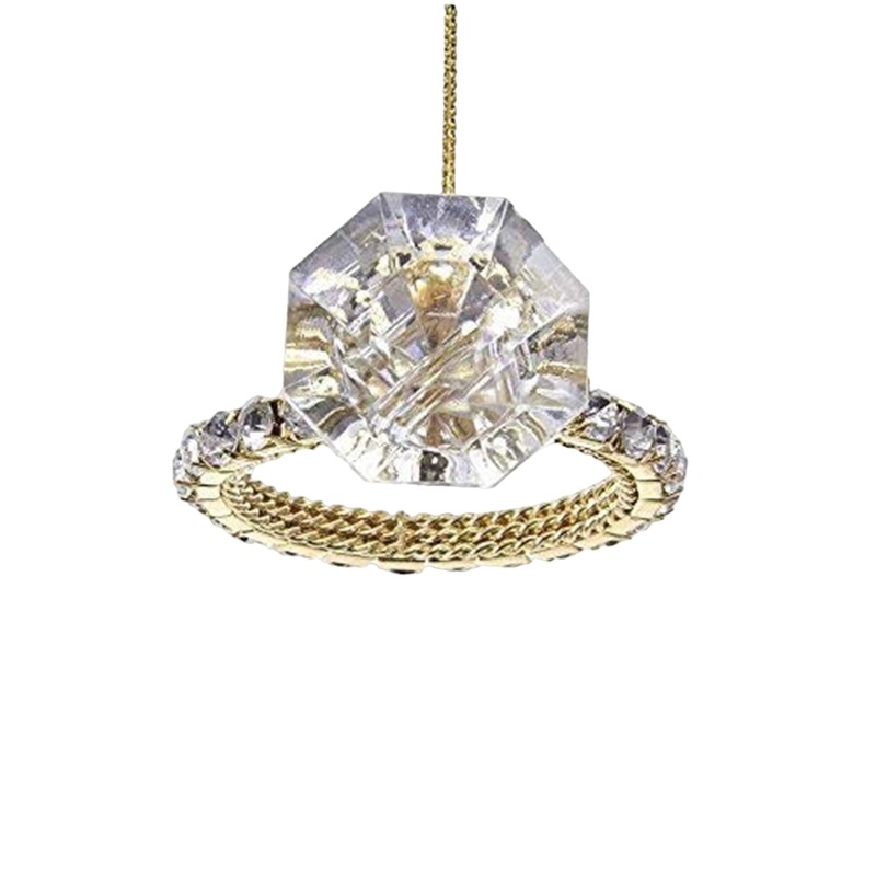 Kurt Adler Holiday Shiny Diamond Ring Hanging Christmas Ornament