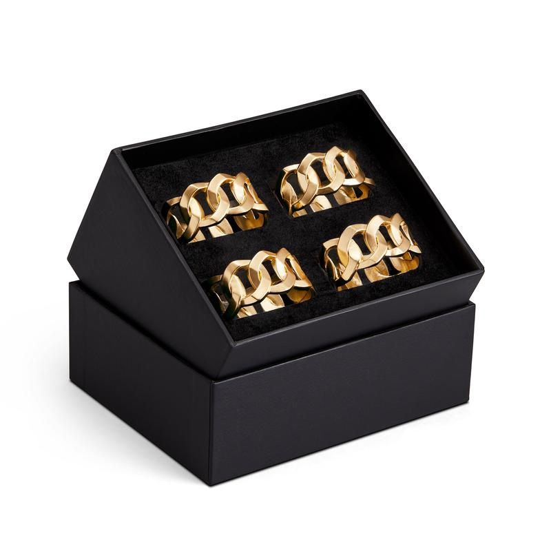 L’OBJET Cuban Link Napkin Rings, Set/4