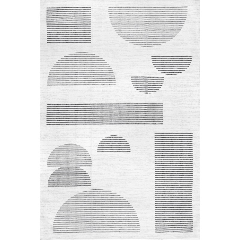 Abby Washable Geometric Rug | Ivory
