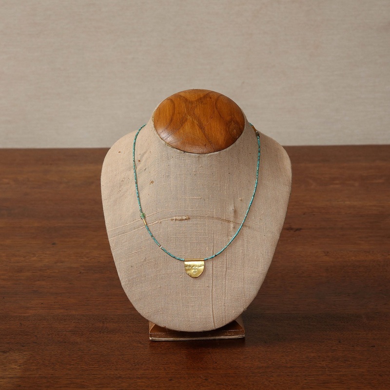 Antique Turquoise with halfmoon talisman necklace