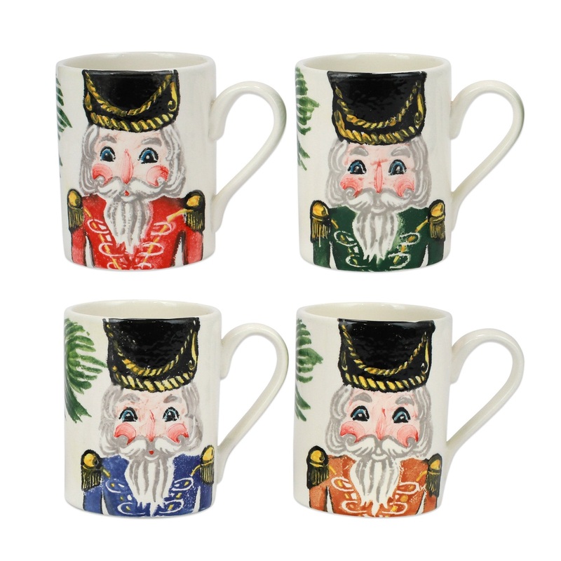 VIETRI: NUTCRACKERS ASSORTED MUGS – SET OF 4
