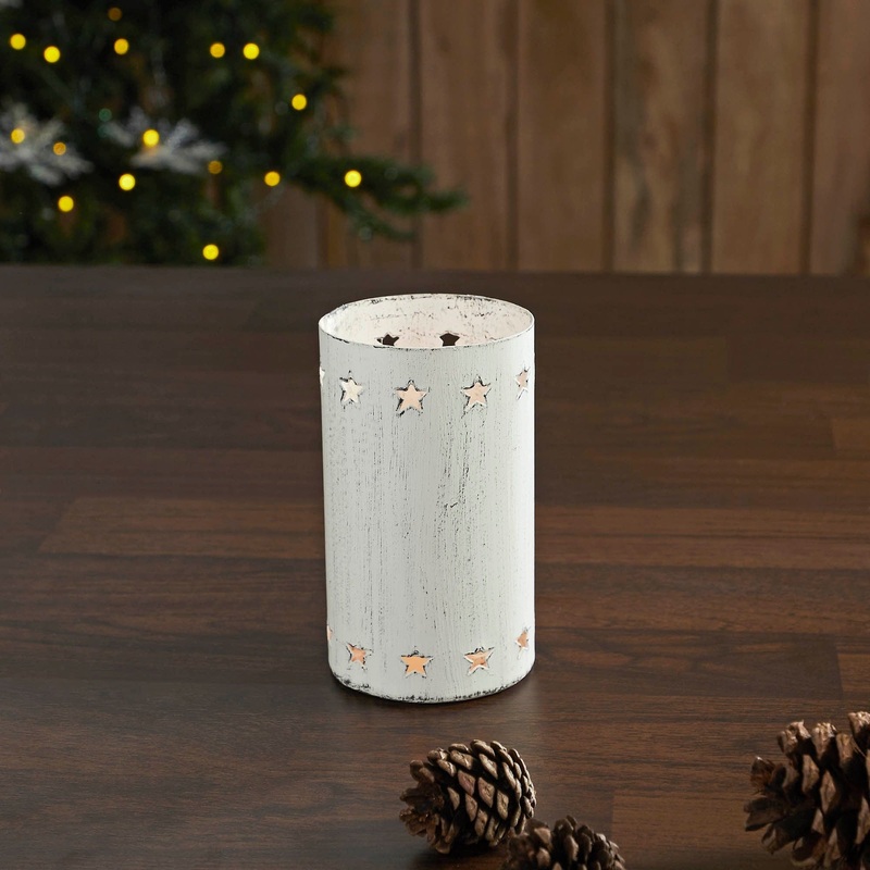 Votive Candle Holder Stars White 4.25×2.75×2.75