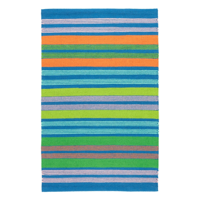 Wavy Stripe Handwoven Cotton Rug | Multi