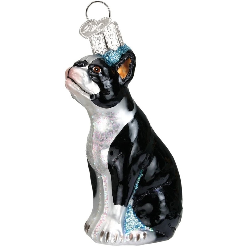 Old World Christmas 12290 Glass Blown Boston Terrier Ornament
