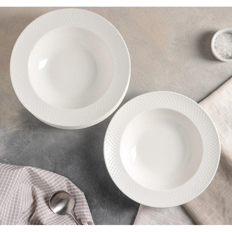 White Porcelain Deep Plate For Soup