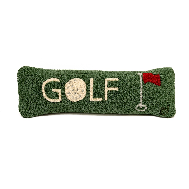 Golf 8″ x 24″ Hooked Wool Pillow