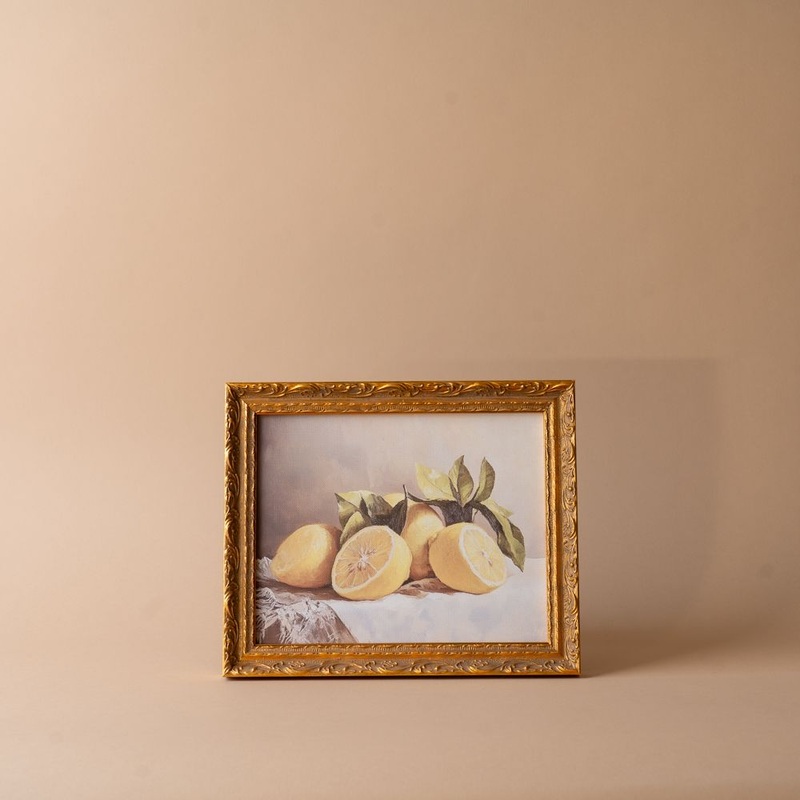 “Muted Lemon Citrus” Framed Vintage Inspired Art Print