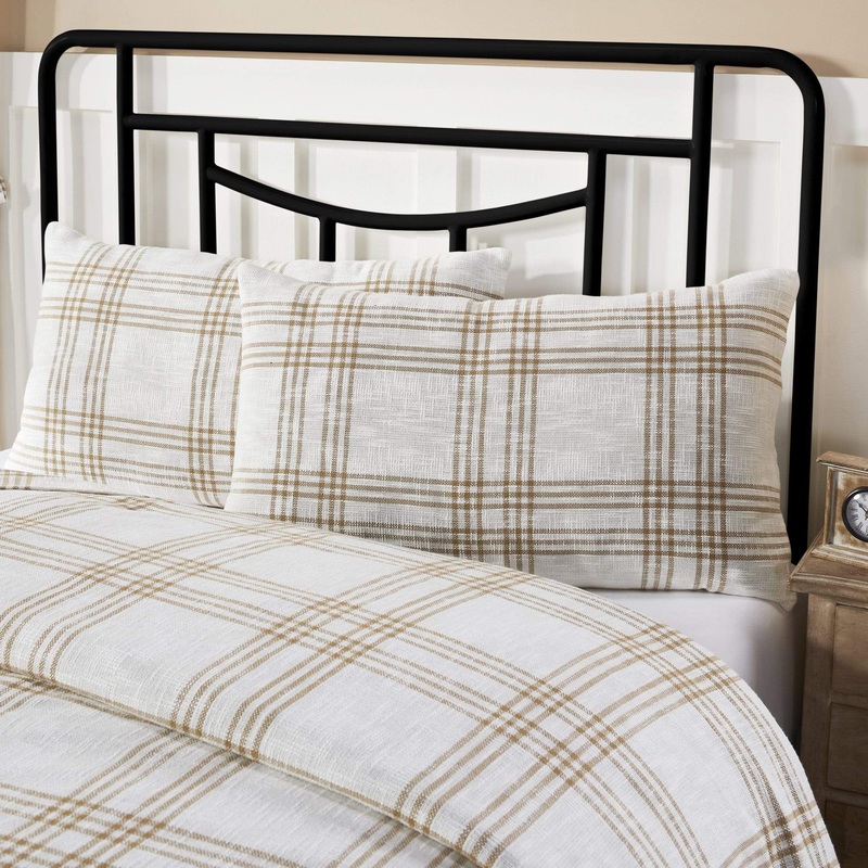 Wheat Plaid King Sham 21×37