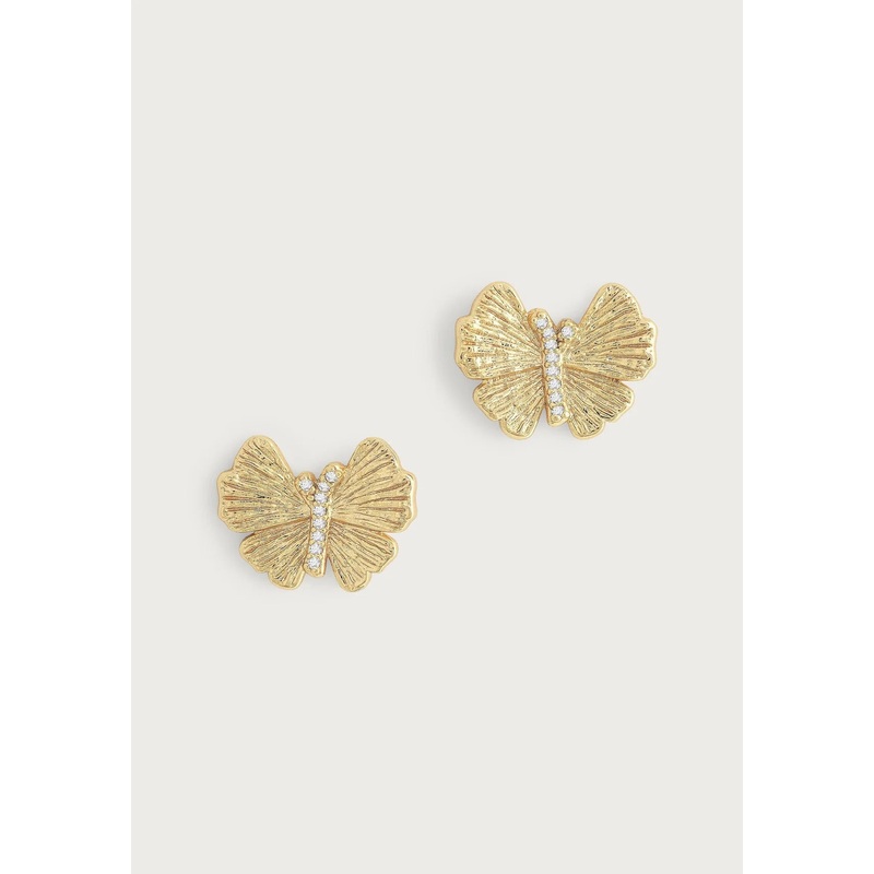 Anabel Aram Butterfly Stud Gold Earrings