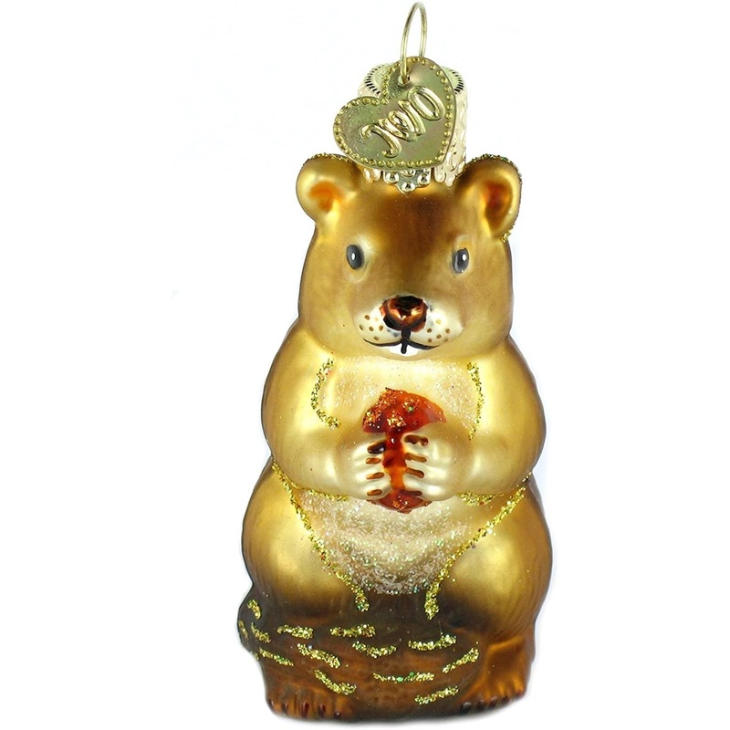 Old World Christmas Chipmunk Glass Blown Ornament