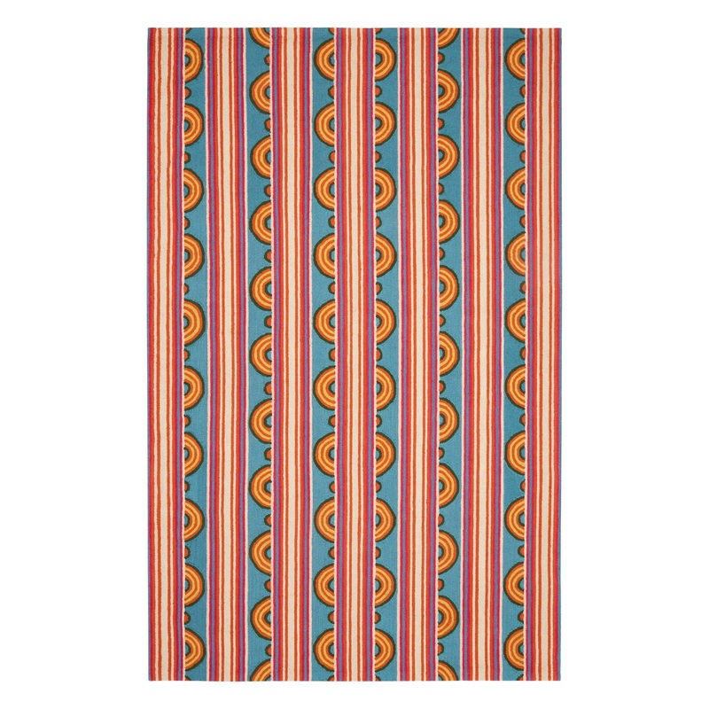 Button Hand Micro Hooked Wool Rug | Multi