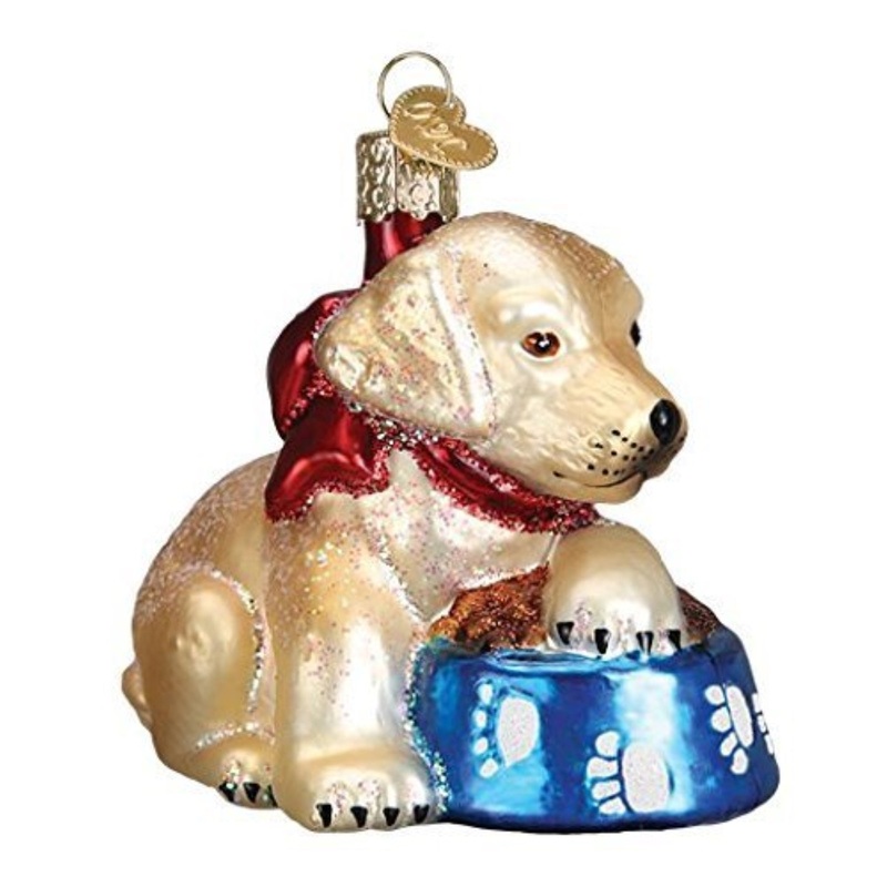 Old World Christmas Glass Blown Ornament Labrador Pup