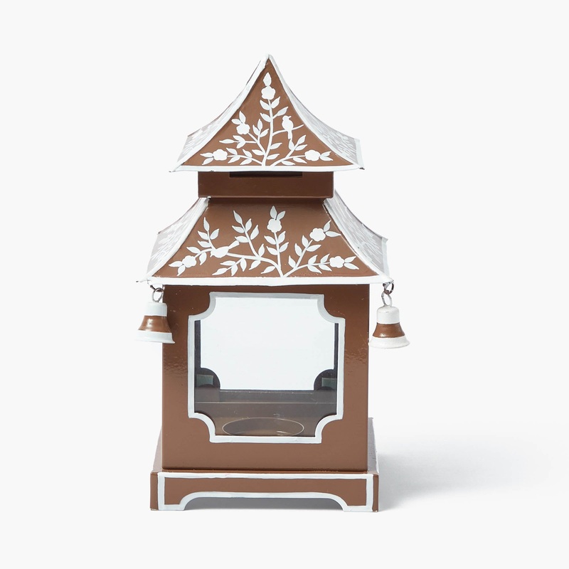 Chocolate  Chinoiserie Pagoda Lantern