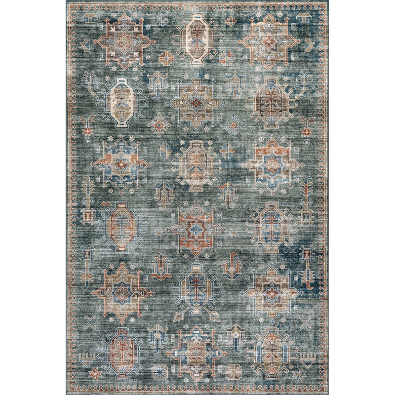 Araya Spill Proof Washable Rug | Green