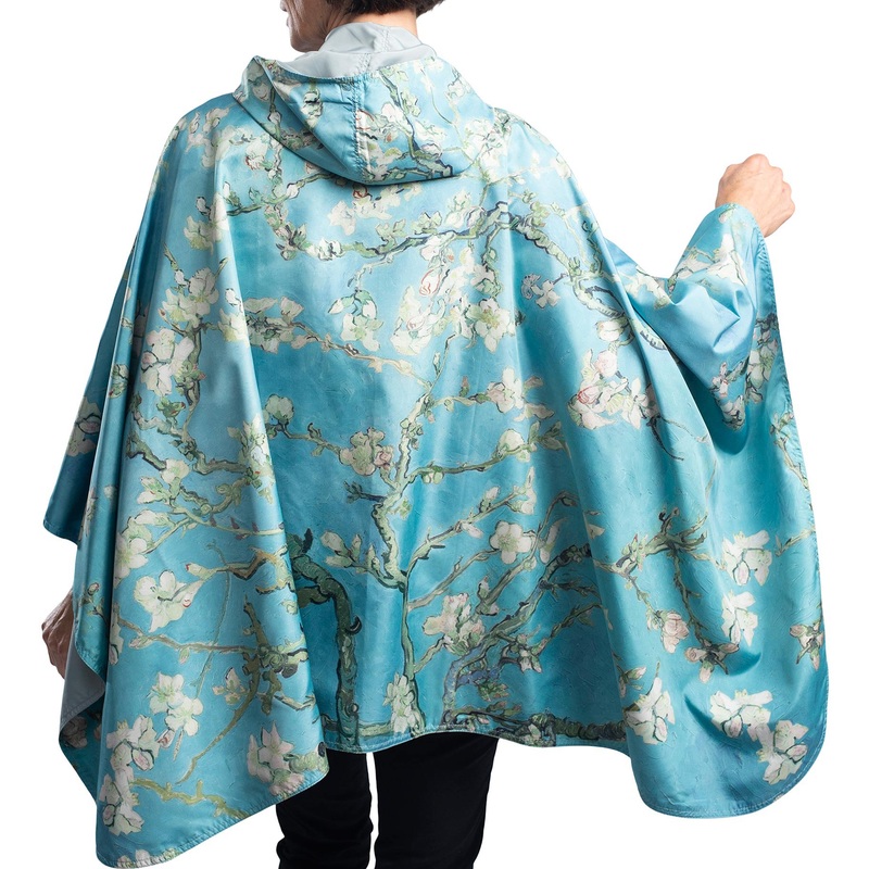 van Gogh Almond Blossom Womens Rain Cape – Rainproof Breathable Rain Poncho
