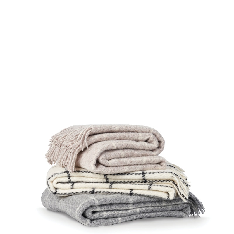 Vinga Brushed Lambswool Throw, Three Color Variants