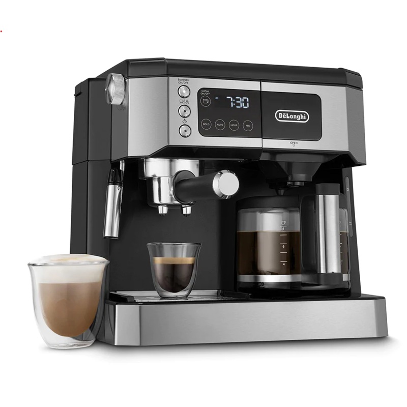 Delonghi All-in-One Coffee & Espresso Maker, Cappuccino, Latte Machine + Advanced Milk Frother – COM530M