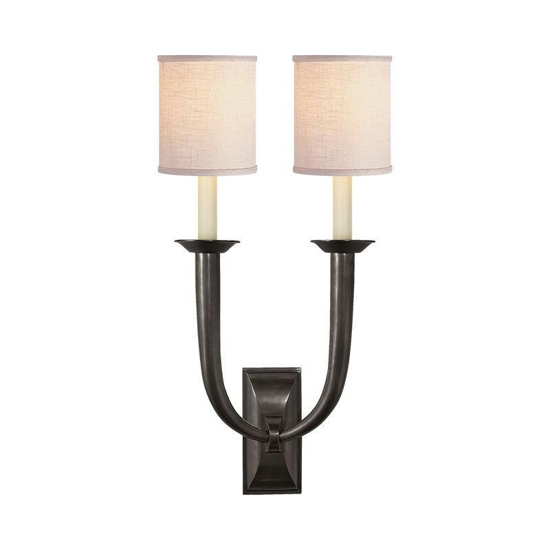 French Deco Horn Double Wall Light