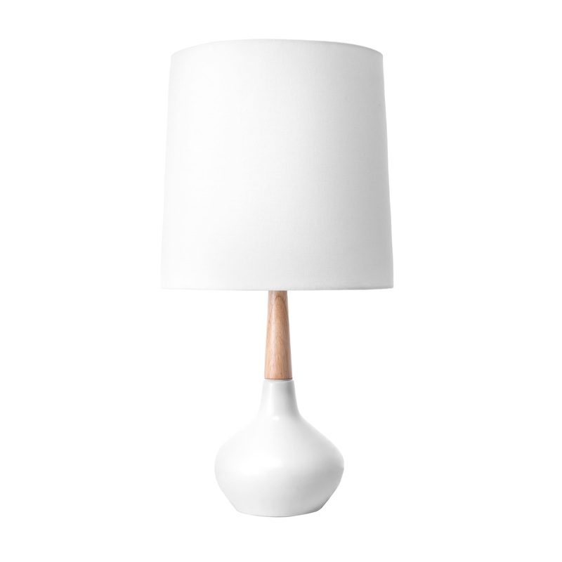 25-inch Kayla Ogee Ceramic Vase Table Lamp | White