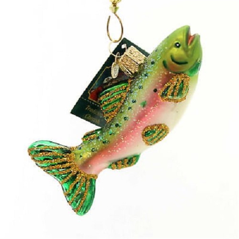 Old World Christmas Glass Blown Alpine Rainbow Trout Ornament