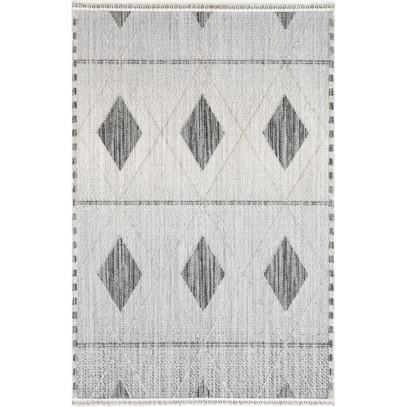 Aurelia Raised Diamond Rug | Light Grey