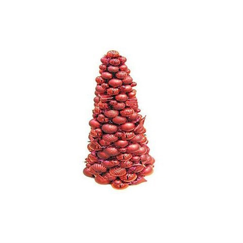 Creative Design Red Plastic Ball Table Tree with Gift Box, Red 30″