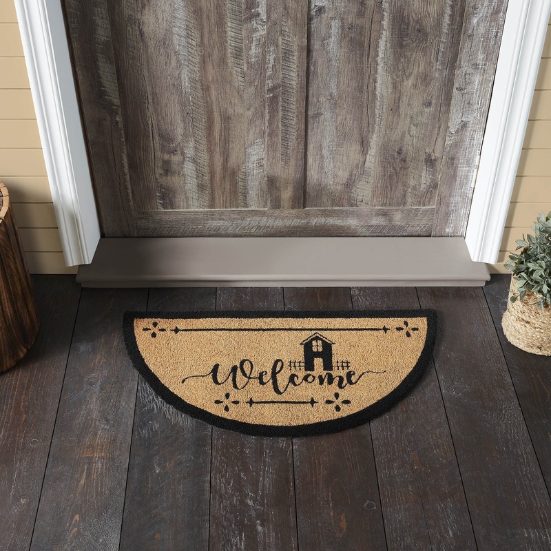 Saltbox Coir Welcome Rug Half Circle 16.5×33