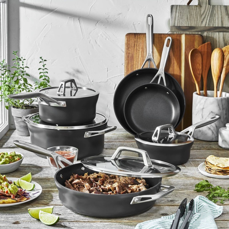 ZWILLING Motion Nonstick Hard-Anodized 10-Piece Cookware Set, Aluminum