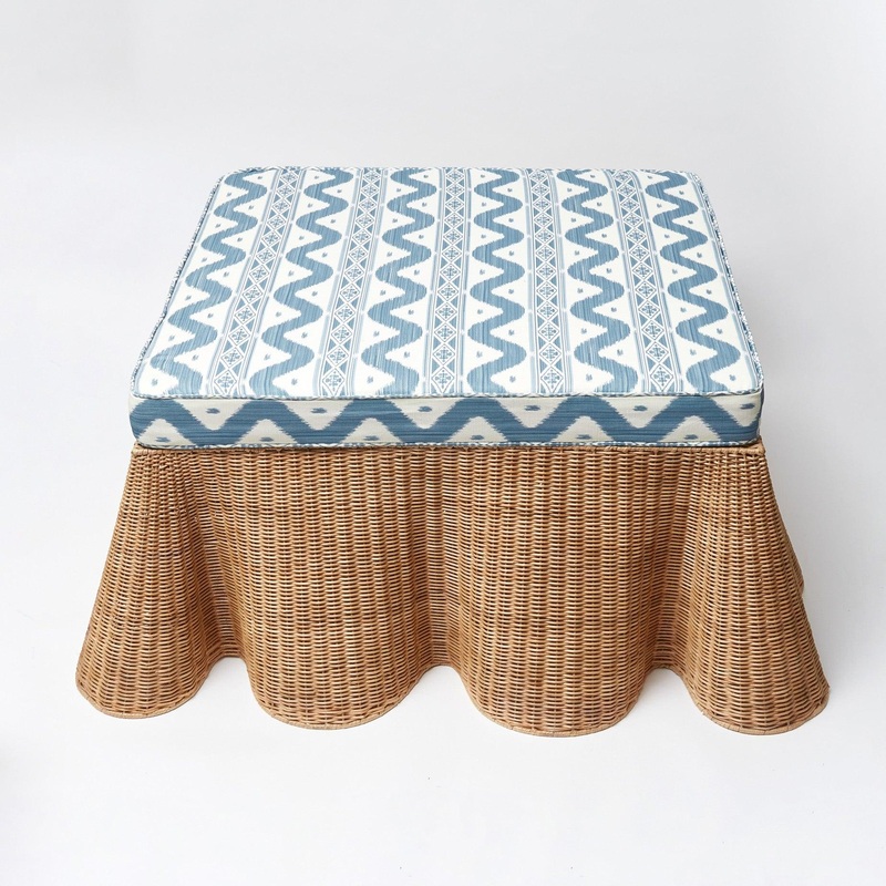 Vivienne Rattan Scalloped Ottoman
