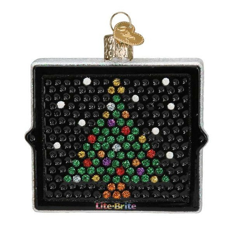 Old World Christmas Glass Blown Ornament, Hasbro Lite Brite