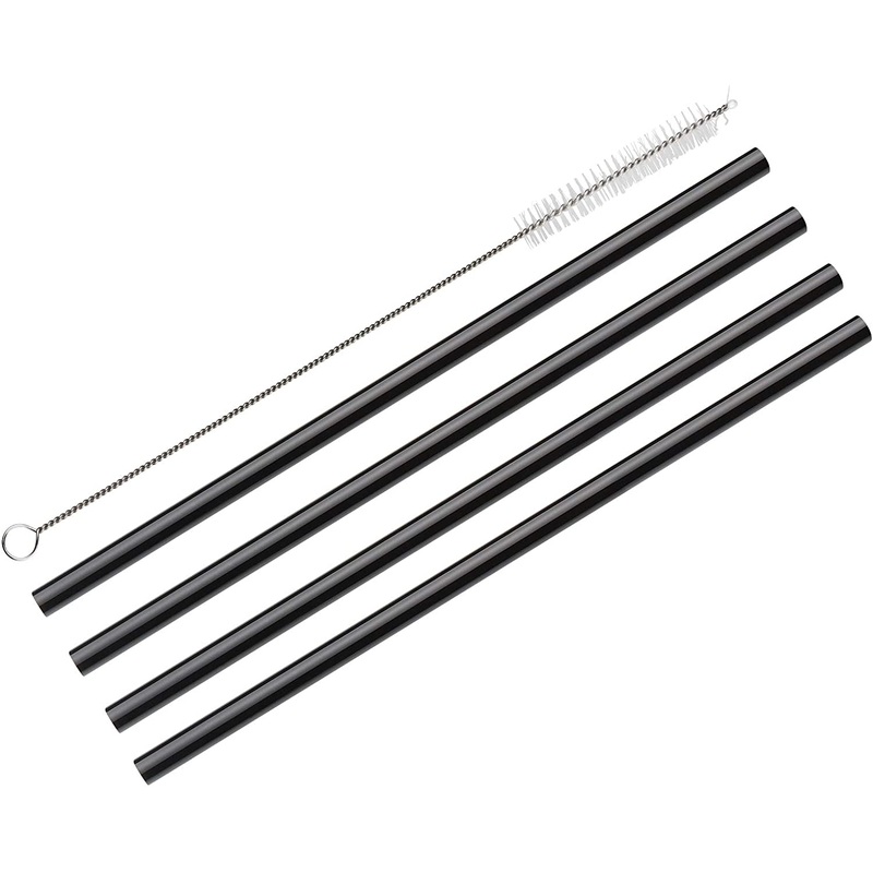 Cilio Vetro Nero Glass Drinking Straws