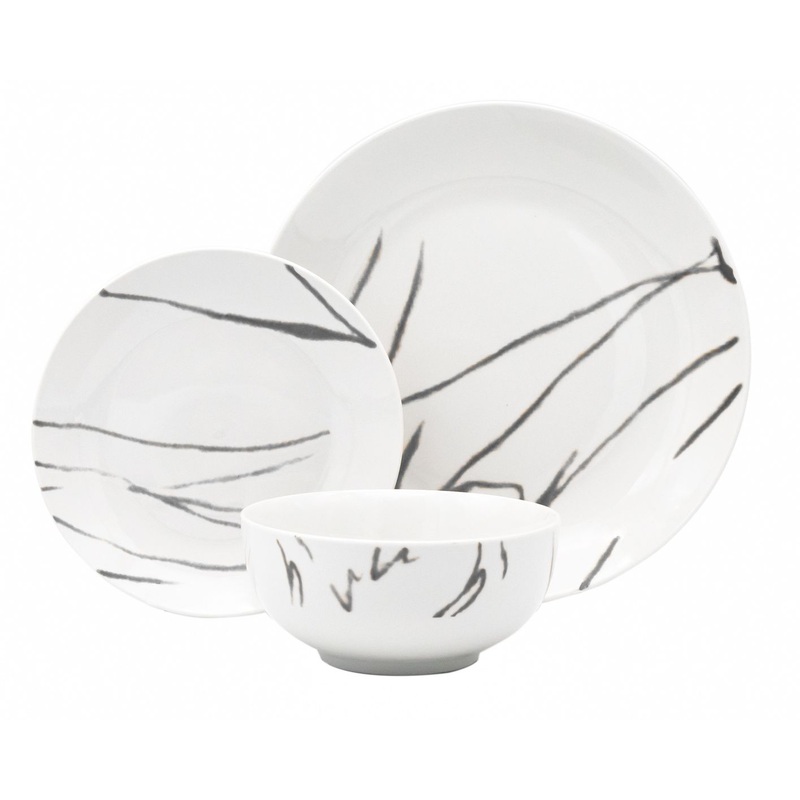 Godinger Boulon Black 12 Piece Dinnerware Set