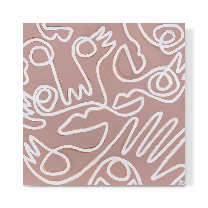 “Fingers & Faces in Neutral Pink & White”