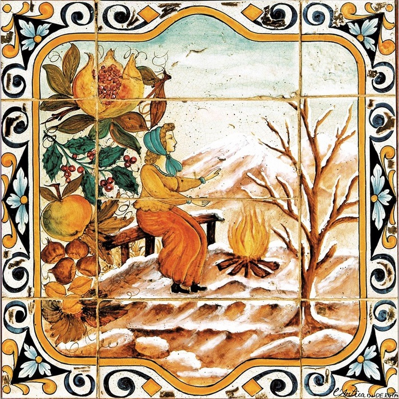 ANTICA DERUTA: WALL PANEL BACKSPLASH FOUR SEASON WINTER
