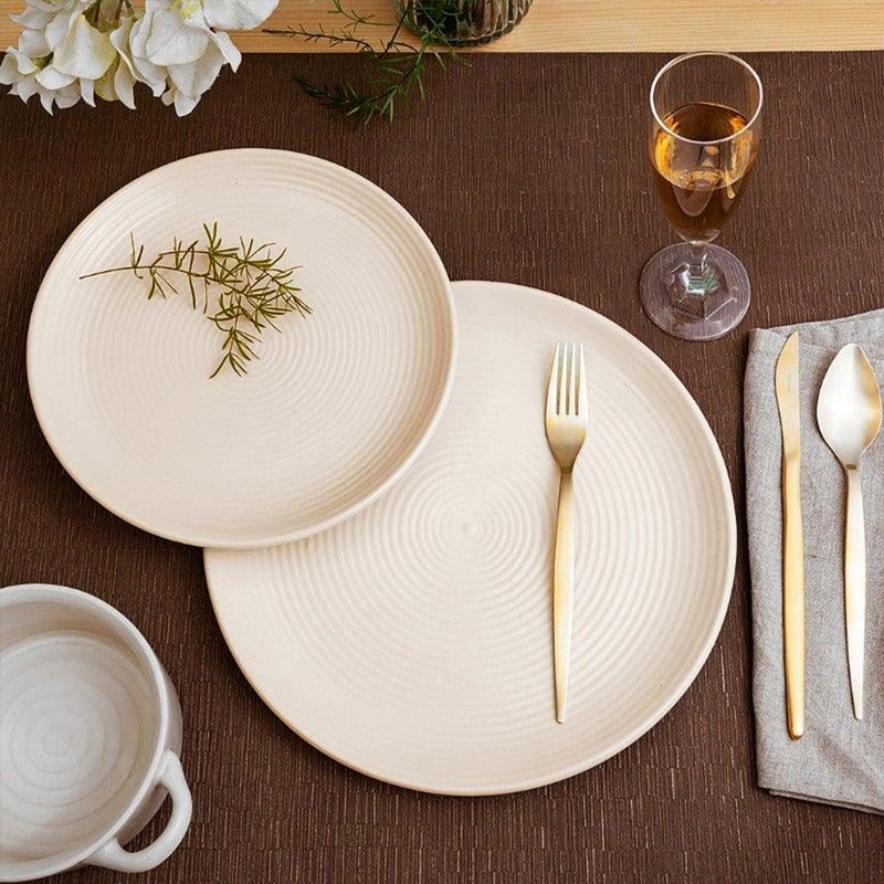 Mizo Side Plate Ribbed Cream