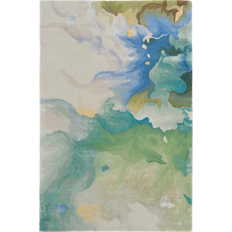 Nourison Prismatic 3’9″ x 5’9″ Seafoam Modern Indoor Rug