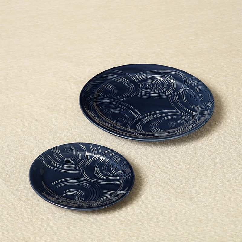 Song oval plates in denim